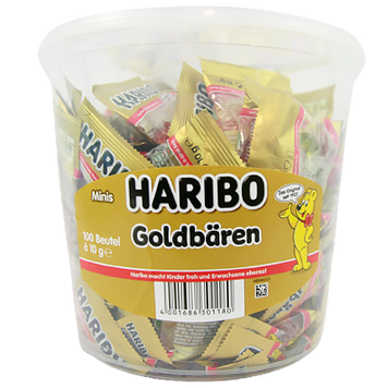 Желейки ведмедики міні золоті (відро) Харібо Haribo goldbaren 10g 100шт/пач 6пач/ящ