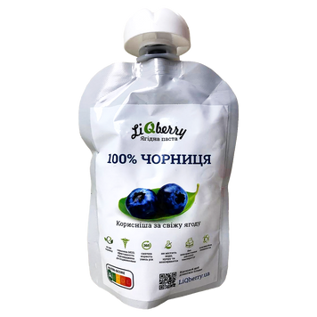Паста з ягід чорниці дой-пак Лікберрі Liqberry 100g 40шт/ящ