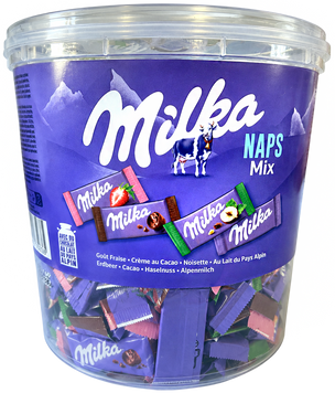 Шоколадні цукерки мікс (відро) Мілка Milka naps mix 207*4,6g