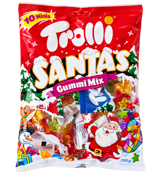 Желейки мікс новорічні Троллі Trolli santas mix 200g 8шт/ящ
