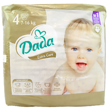 Підгузники розмір 4 Дада Dada extra care (7-16kg) 33szt 4шт/ящ