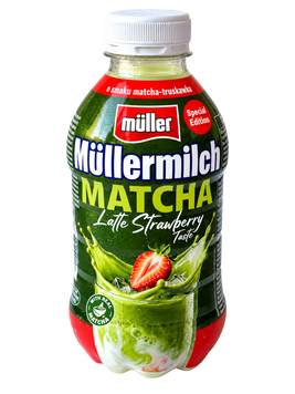 Молочний коктейль матча латте полуниця Мюллер Muller matcha latte strawberry 400ml 12шт/ящ