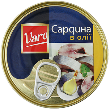 Сардини в олії Варо Varo 168/240g 48шт/ящ