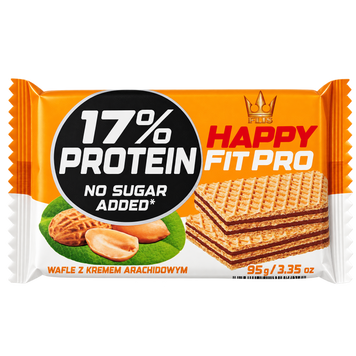 Вафлі з протеїном з арахісовим смаком (без цукру) Хеппі фіт про Happy fit pro 95g 24шт/ящ