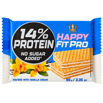 Вафлі з протеїном з ванільним смаком (без цукру) Хеппі фіт про Happy fit pro 95g 24шт/ящ
