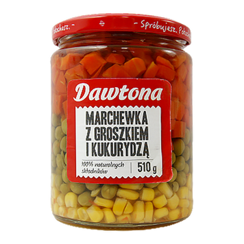 Овочева мішанка Давтона морква горох кукурудза Dawtona 510/330g 6шт/ящ