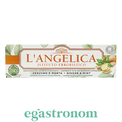 Зубна паста м'ята/імбир Ланджеліка L`Angelica ginger/mint 75ml 12шт/ящ