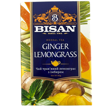 Чай трав&rsquo;яний лемонгрес з імбирем Бісан Bisan ginger lemongrass 80g 24шт/ящ