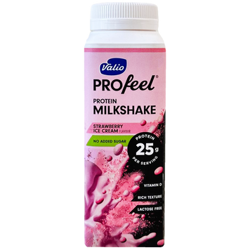 Молочний коктейль протеїновий без цукру з полуницею Валіо Valio milkshake 250g 10шт/ящ