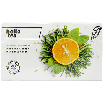 Чай крупнолистовий в пакетиках трав&rsquo;яний апельсин-розмарин Хелло Ті Hello Tea 20пак 60g 16шт/ящ