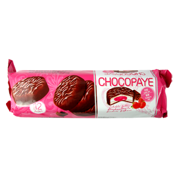 Печенье Чокопай из маршмелоа в глазури с клубникой Chocopaye 216g 12шт/ящ (Код : 00-00006247)