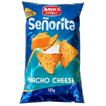 Тортилья-чипси кукурудзяні зі смаком сиру Аміка Amica nacho cheese 185g 22шт/ящ