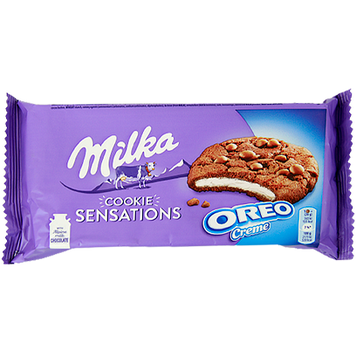 Печиво з орео начинкою та шматочками шоколаду Мілка Milka oreo creme 156g 12шт/ящ
