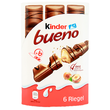 Вафлі шоколадні із молочно горіховим кремом Буено Bueno Kinder 129g 27шт/ящ