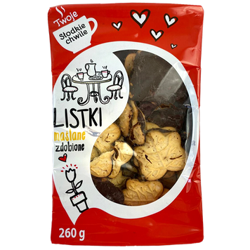Печиво здобне масляне Твоє Twoje listki 260g 10шт/ящ