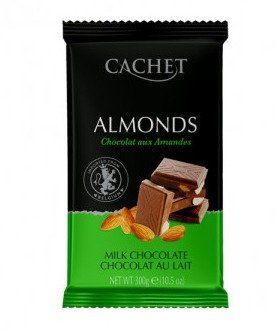 Шоколад молочний з мигдалем №42 Кашет Cashet almonds 300g 12шт/ящ