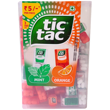Драже міні мікс смаків м'ята&апельсин Тік Так Tic Tac 3,4g 75шт/пач 24пач/ящ