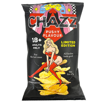 Чипси 18+ зі смаком pus*y Чазз Chazz 90g 15шт/ящ