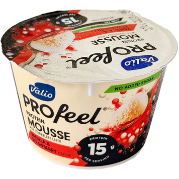 Мус протеїновий зі смаком полуниці і ванілі Валіо Valio mousse 150g 6шт/ящ