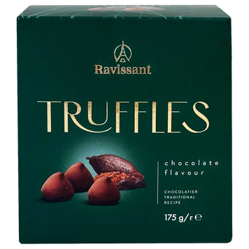 Цукерки трюфельні зі смаком шоколаду Равісант Ravissant 175g 18шт/ящ